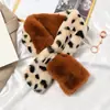 Bufanda con Estampado de Leopardo para Mujer Otoño e Invierno Chica Linda Versátil Estilo Coreano Piel Sintética Felpa Imitación Piel de Conejo Rex Estudiante Cuello Engrosado Cálida