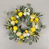 Corona de flores artificiales de primavera Hongyu, peonía extranjera, hoja de olivo, corona de limón, decoración del hogar, planta de ratán colgante transfronterizo