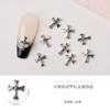 Nail Art Crocore Retro Alloy Jóias Cross Punk Estilo tamanho pequeno Estilo escuro prata com diamante Prego Diamante