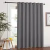 Cortina para Porta de Correr de Pátio com Ilhós Cinza Preto Transfronteiriça Divisória de Ambiente Cortina de Isolamento Adequada para Porta Francesa Sala de Estar