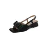 2024 nuevo boca de pez con lazo después de sandalias huecas una generación de marea de pelo zapatos de mujer 32-43 zapatos de comercio exterior mujer