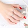 Anillo de Acero Inoxidable de Lujo Ligero Cielo Estrellado, Fila Única o Doble, Joyería que No se Desvanece, Anillo de Acero de Titanio con Diamante, Venta al por Mayor desde el Fabricante