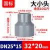 Rongsheng Reductor de PVC para Tubería, Inserto, Conexión Directa, Plástico Upvc, Tubería de Suministro de Agua y Drenaje, Conector Reductor 25