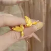 Pendientes Retro Dorados Estilo Chino de Moda Pendientes Ligeros de Lujo Tendencia para Mujer Pájaro Nuevo Nicho Chino