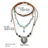 Amazon Joyería Transfronteriza Retro Imitación Turquesa Terciopelo Amor Cadena para Clavícula Conjunto de Collar de Cuentas de Madera Estilo Étnico Collar