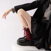 Meias femininas de renda Lolita estilo balé estilo menina primavera e outono renda Ancola vermelho pilha meia