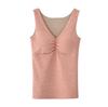Chaleco térmico de lana sin costuras para mujer con almohadillas para sujetador incorporadas, no necesita usar sujetador, ropa interior cálida para clima frío, diseño de copa integrada