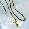 Yihong Piedra Natural Ojo de Tigre Melard Collar Cadena de Clavícula Multicolor Vintage de Acero Inoxidable Colgante Hecho a Mano