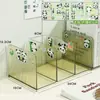 Bonito soporte para libros de panda soporte fijo para libros contrachapado partición transparente soporte para libros de escritorio para estudiantes libro
