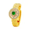 Nuevo Anillo con Patrón Redondo Incrustado de Diamantes, Personalizado Estilo Chino Nuevo Retro Elegante Oro Antiguo Hetian Jade Anillo de Encaje