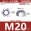 Tuerca Hexagonal Antiaflojante de Acero Inoxidable 201/304/316 Tuerca Autocierre de Nylon M3M4M5M6M8M10M12M20