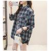 Camisa a Cuadros Estilo Estudiante para Mujer de Manga Larga Estilo Coreano Holgada Nueva Moda Primavera y Otoño 2026 Estilo Universitario Camisa Exterior Chaqueta