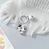 Llavero de gato donita de dibujos animados, llavero de gato siamés, accesorio para mochila y auriculares, colgante hecho a mano con cuentas y cascabel