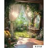 Pintura a Óleo de Menina Francesa Fotografia Transmissão Ao Vivo Tecido de Fundo Parede de Fundo Estereoscópica 3D Jardim de Monet Tecido de Fundo para Fotos Cenário