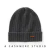 26 Nuevo Estilo Otoño/Invierno Gorro Unisex de Siete Agujas Doble Hilo Engrosado con Dobladillo 100% Cachemira Pura Gorro Versátil para el Día a Día