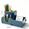 Caja de Almacenamiento de Papelería de Madera Portalápices Escritorio de Oficina Dormitorio de Estudiante Estilo Ins Venta al por Mayor Transfronteriza Almacenamiento