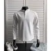 Camisa polo estilo americano, camiseta de manga larga para hombre, top de primavera/otoño, corte limpio, adecuada para usar en capas, sudadera de manga larga para hombre