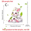 Serie Animales de Primavera Conejitos Blancos Lindos Diversión Apilando Acrílico 2D Coche Mochila Llavero Colgante Decoración