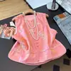 Garantía de Calidad Elegante Seda de Edad Media Nuevo Estilo Chino Dama Retro Bordado Jacquard Chaleco Top Mejorado Chaleco Mujer