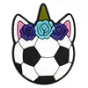 Pingentes de tamanco com tema de futebol, fivelas de sapato removíveis DIY, fivelas decorativas, acessórios de sapato de borracha macia em PVC