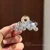 Pinza de Garra Pequeña Estilo Coreano Lujo Ligero con Brillantes Completos y Cristal Morado Moda Pinza Lateral de Gama Alta Pasador Exquisito de Princesa para Mujeres