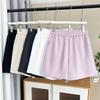 Ropa de verano para mujer de talla grande 2025, nuevos shorts sencillos y versátiles de cintura elástica, 100.00 kg, pantalones cortos casuales para chica gordita 6956