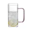 Taza de Vidrio de Borosilicato Alto para Té Verde y Té Negro, Engrosada para Bebidas Frías, Adecuada para Uso en Oficina y Hogar, Forma Cuadrada con Asa, Resistente al Calor y al Frío