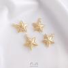 Colgante de estrella de cinco puntas tridimensional con letras inglesas de doble cara en color oro de 14 quilates, pulsera de moda europea y americana, colgante de collar