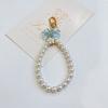 Llavero Colgante de Cadena de Perlas DIY con Lazo Nueva Flor de Metal Accesorios para Tarjetas Bolsa de Audífonos Accesorios para Llaves Femeninos