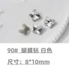 Cristais para Nail Art com Base Pontiaguda Strass de Vidro Branco Transparente Strass Rosa em Formato de Coração Quadrados Irregulares Acessórios de Strass para Unhas Tipo Machado
