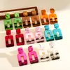 Pendientes Cuadrados Geométricos de Resina con Degradado Dopamina Exagerada Europeos y Americanos Pendientes de Moda Personalizados de Alta Gama Transfronterizos para Mujer
