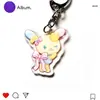Chaveiro Pingente Coelho Florido Acrílico Dupla Face Desenho Animado Anime Jogo Mercadoria Mochila Acrílica Presente