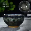 Taza de té de cerámica de los Cinco Grandes Hornos, taza maestra de esmalte de cambio de horno Jun, taza de degustación de té Jianzhan antiescaldaduras, juego de té Tenmoku