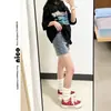 Shorts de Mezclilla Retro para Mujer Verano Nuevo Elástico Americano Sexy Pequeño Figura Pera Línea A Shorts Cortos Calientes