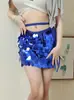 Cadena de Cintura para Danza del Vientre de Halloween, Pañuelo para Cadera, Falda Sexy con Lentejuelas, Ropa de Práctica de Verano para Principiantes, Ropa de Actuación, Pañuelo para Cintura de Mujer
