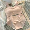 Ropa interior en stock para estudiantes de 9 a 15 años, chaleco pequeño anti-golpes para estudiantes de secundaria, conjunto de sujetador de verano para niños y niñas con almohadillas en el pecho