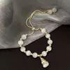 Pulseira Ping An Gourd com Pedra Olho de Gato Banhada a Ouro 14K Real Pulseira de Concha Estilo Ins Estudante Simples Elegante Celebridade da Internet Coreana