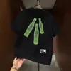 Marca Europeia e Americana Tendência Transfronteiriça Camiseta Masculina de Manga Curta Estampada em Seda de Leite 2025 Nova Tendência de Verão Casual Camiseta de Manga Curta