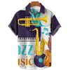 Camisa de Hombre con Estampado Completo Elástica en Cuatro Lados con Cuello de Solapa Digital 3D Transfronteriza Serie Hawaiana de Alta Gama