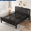 Cama de Hierro Forjado 1.8m Cama con Estructura de Hierro Cama Doble Cama de Hierro Acero Inoxidable Engrosado Reforzado Marco de Cama Tatami para Uso en Alquiler