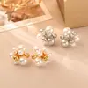 Pendientes Populares con Bloques de Color Perla Burbuja de Aspecto de Alta Gama, Pendientes de Moda, Exquisitos, Versátiles y Elegantes en un Estilo Princesa de Moda