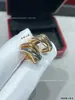 Aretes de Anillos Triples con Forma de Uña Kaka para Mujer, Chapados en Plata 92 con Oro Rosa de 18 Quilates, Aretes CNC Fulu Shou, Elegante y de Alta Gama con Diseño de Cabeza de Vaca