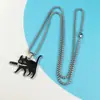 Cuchillo Divertido de Dibujos Animados Collar de Gato Negro Pequeño Colgante Simple de Moda para Mujer Estudiante Pareja Personalizado Accesorios Versátiles