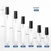 Em estoque 2ml 3ml 5ml 10ml Cilindro Reto de Vidro Borrifador para Decantar Perfume Frasco de Amostra Vazio Portátil para Viagem Névoa Fina