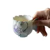 Caneca Master de Cerâmica Inno Kuisong, Porcelana de Arita, Alto Valor Estético, Caneca com Alça de Borboleta e Flor de Papoula, Caneca de Chá Especial para Mulheres