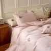 Juego de Ropa de Cama de Verano Tencel Lyocell con Bloques de Color Bordado Fresco y Sedoso Hielo Seda Cuatro Piezas