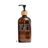 Botella de vidrio engrosado para desinfectante de manos Boston, con bomba para cosméticos, botella blanca y negra, tapa de madera, botella vacía, 500 ml