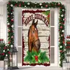 Cubierta de Puerta de Tela Elástica Cubierta de Puerta de Navidad Alegre Transfronteriza Tapiz Fondo de Tela de Regalo de Papá Noel para Fiesta Festiva