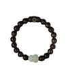 Pulsera de Jade Hetian para Hombres y Mujeres, Pulsera Pixiu Atrae Riqueza, Pulsera de Madera de Agarwood Kyanam, Cuentas de la Suerte para el Año del Caballo
