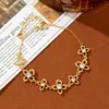 Pulsera Estilo Coreano Ins para Mujer, Lujo Ligero, Joyería de Flor de Trébol de Cuatro Hojas con Circonita de Gama Alta, Joyería con Diamantes Completa al por Mayor, Xiaohongshu